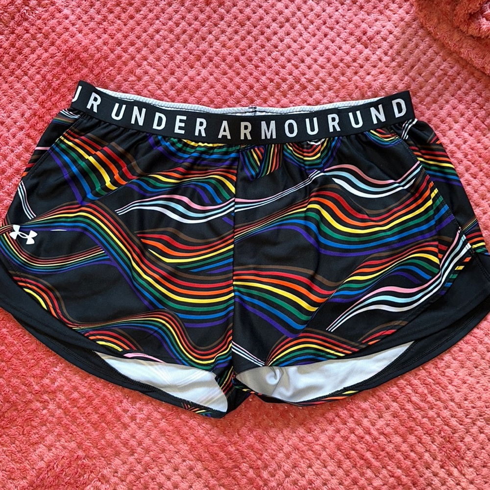 Like new! Under Armour Play Up Pride Shorts - Picture 2 of 4